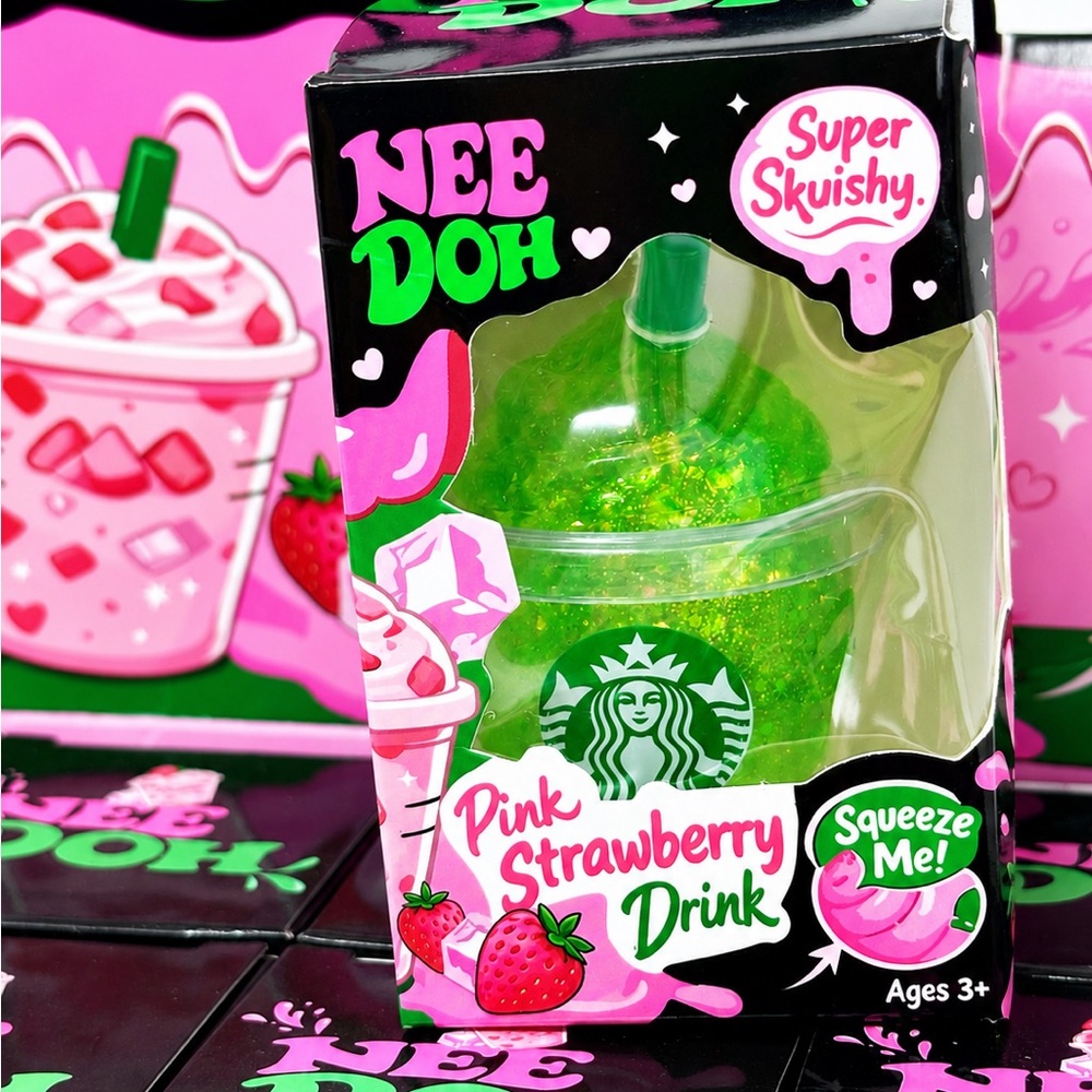 MINI Pink Drink Starbucks Sugar Squishy Cup GREEN Toy